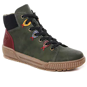 Chaussures femme hiver 2024 - boots rieker vert kaki