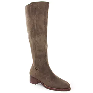 bottes-stretch marron kaki même style de chaussures en ligne pour femmes que les  Émilie Karston