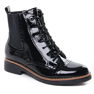 bottines-a-lacets vernis noir même style de chaussures en ligne pour femmes que les  Fugitive