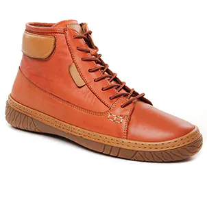 bottines-a-lacets rouge orangé même style de chaussures en ligne pour femmes que les  Tamaris