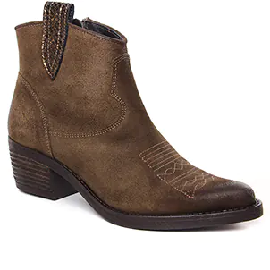 bottines-santiag marron même style de chaussures en ligne pour femmes que les  Scarlatine