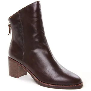 bottines-talon marron même style de chaussures en ligne pour femmes que les  Émilie Karston