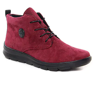 Chaussures femme hiver 2024 - low boots rieker bordeaux