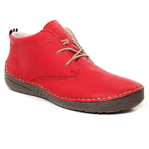 Chaussures femme hiver 2024 - low boots rieker rouge