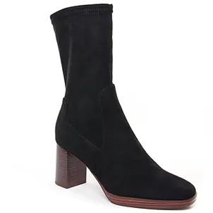 mi-bottes noir même style de chaussures en ligne pour femmes que les  Tamaris