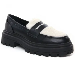 Chaussures femme hiver 2024 - mocassins Vanessa Wu noir blanc