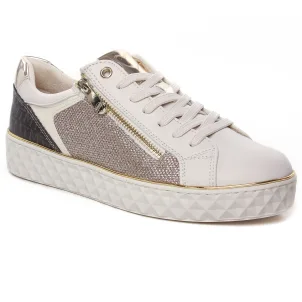 Chaussures femme hiver 2024 - tennis marco tozzi beige or