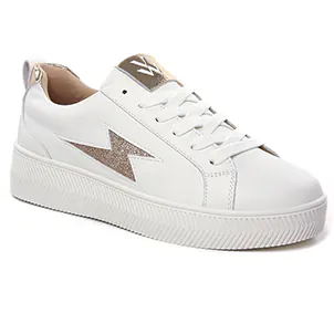 Chaussures femme hiver 2024 - tennis Vanessa Wu blanc or