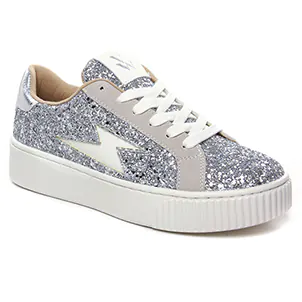 Chaussures femme hiver 2024 - Tennis plateforme Vanessa Wu gris argent