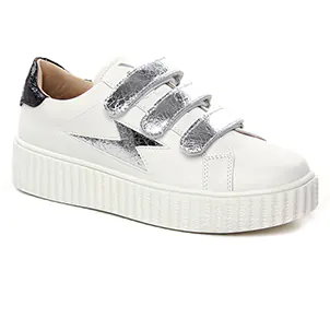 Vanessa Wu Bk2387 Argent : chaussures dans la même tendance femme (tennis-plateforme blanc argent) et disponibles à la vente en ligne 