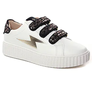 Chaussures femme hiver 2024 - Tennis plateforme Vanessa Wu blanc or