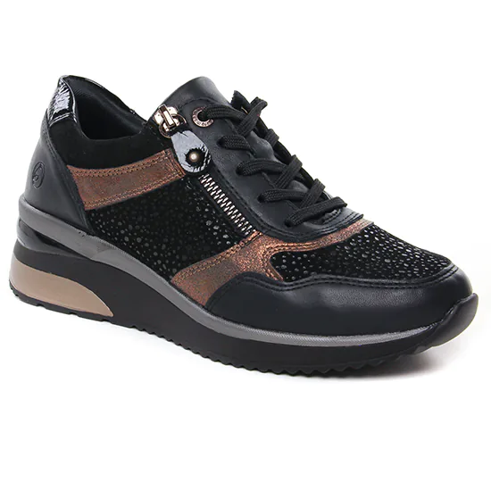 Tennis Et Baskets Mode Remonte D2416-03 Noir Bronze, vue principale de la chaussure femme