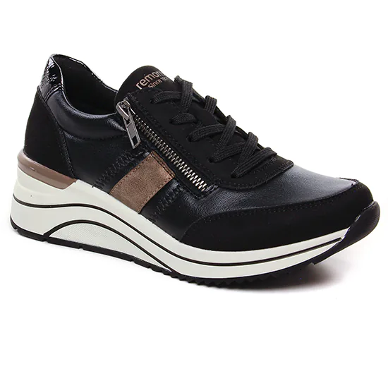 Tennis Et Baskets Mode Remonte D0T09-03 Noir Bronze, vue principale de la chaussure femme