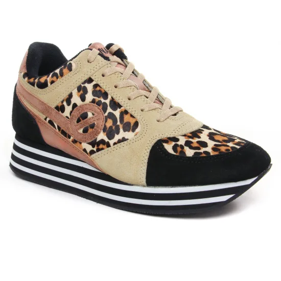 Tennis Et Baskets Mode No Name Parko Jogger Camel Black, vue principale de la chaussure femme