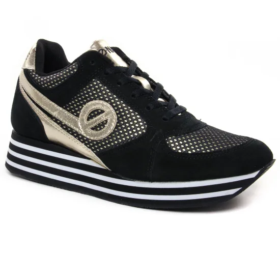 Tennis Et Baskets Mode No Name Parko Jogger Black Gold, vue principale de la chaussure femme