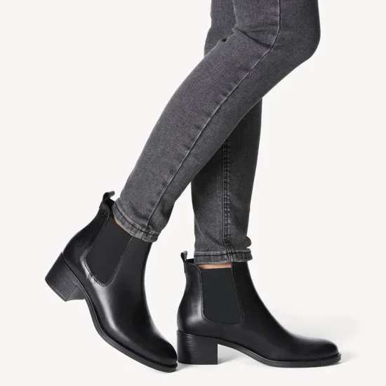 Chaussures femme hiver 2024 - boots élastiquées tamaris noir