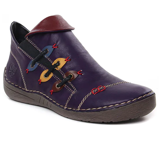 Bottines Et Boots Rieker 72581-30 Aubergine Multi, vue principale de la chaussure femme