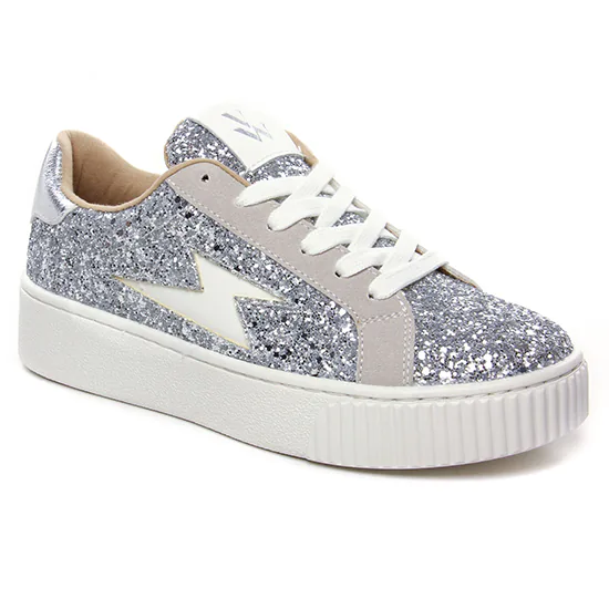 Tennis Et Baskets Mode Vanessa Wu Pearl Argent Bk2702, vue principale de la chaussure femme