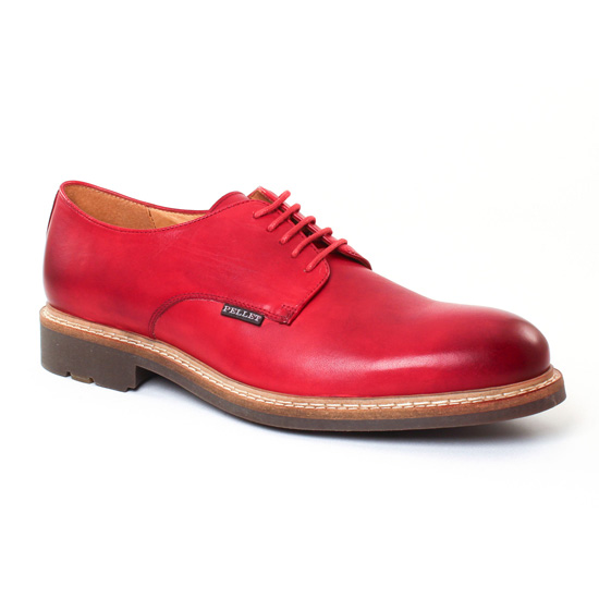 Chaussures Basses À Lacets Christian Pellet Nautilus Rouge, vue principale de la chaussure homme