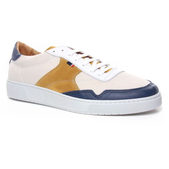 Tennis Kost Breaker 15A Marine Blanc Abricot, vue principale de la chaussure homme