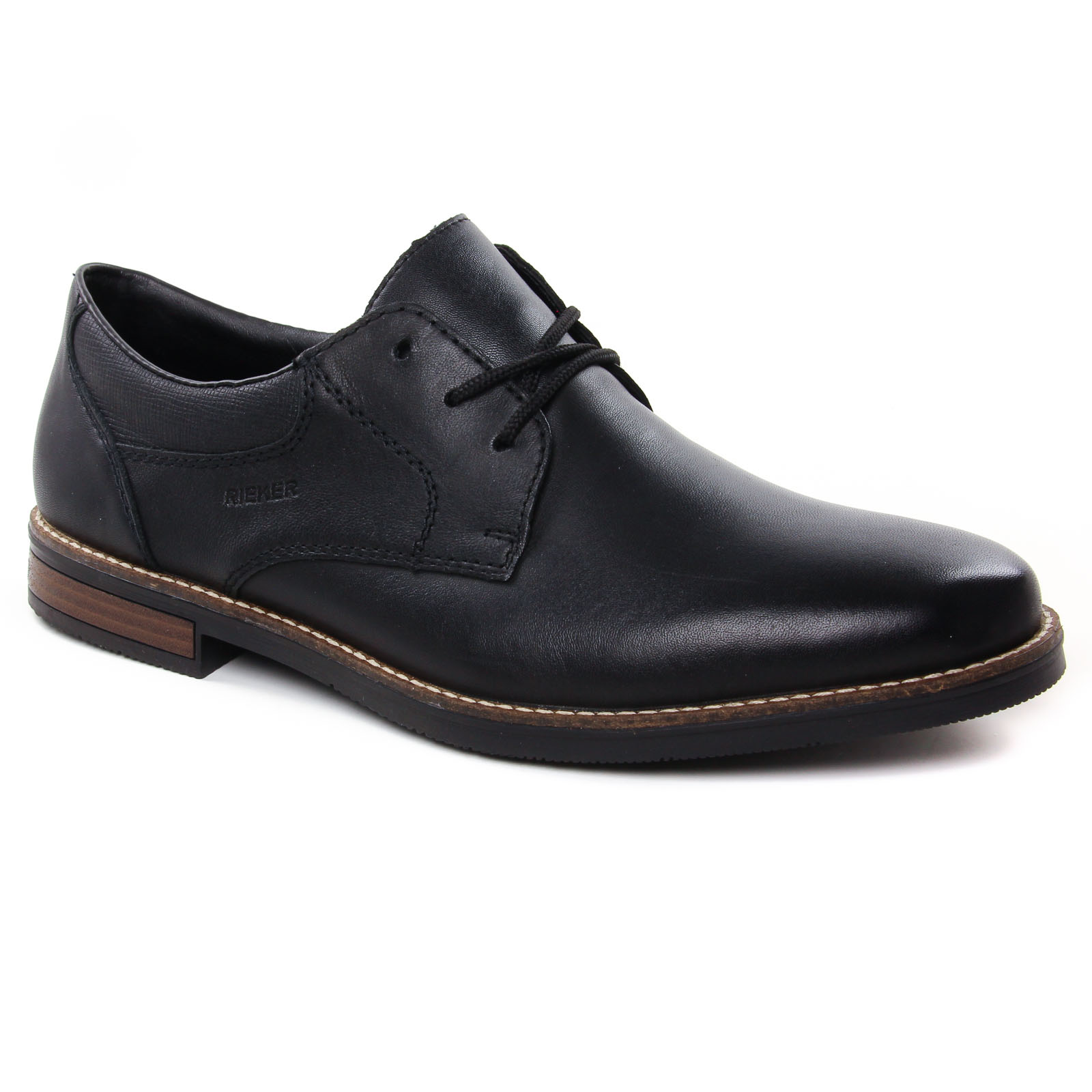 Bottines Rieker Derby Montantes En Cuir Clarino – Noir, Confort, Semelle Souple – Tige Environ 10 Cm, Talon 2,9 Cm – Pour Pied Normal à Fort