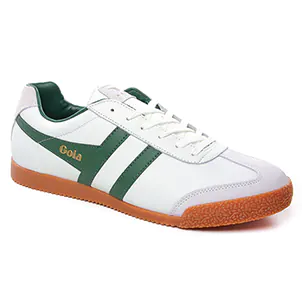 Gola Harrier White Green : chaussures dans la même tendance homme (tennis-baskets-mode blanc vert) et disponibles à la vente en ligne 