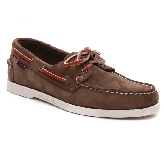 Mocassins Et Bateaux Sebago Docksides Nbk Dark Brown, vue principale de la chaussure homme