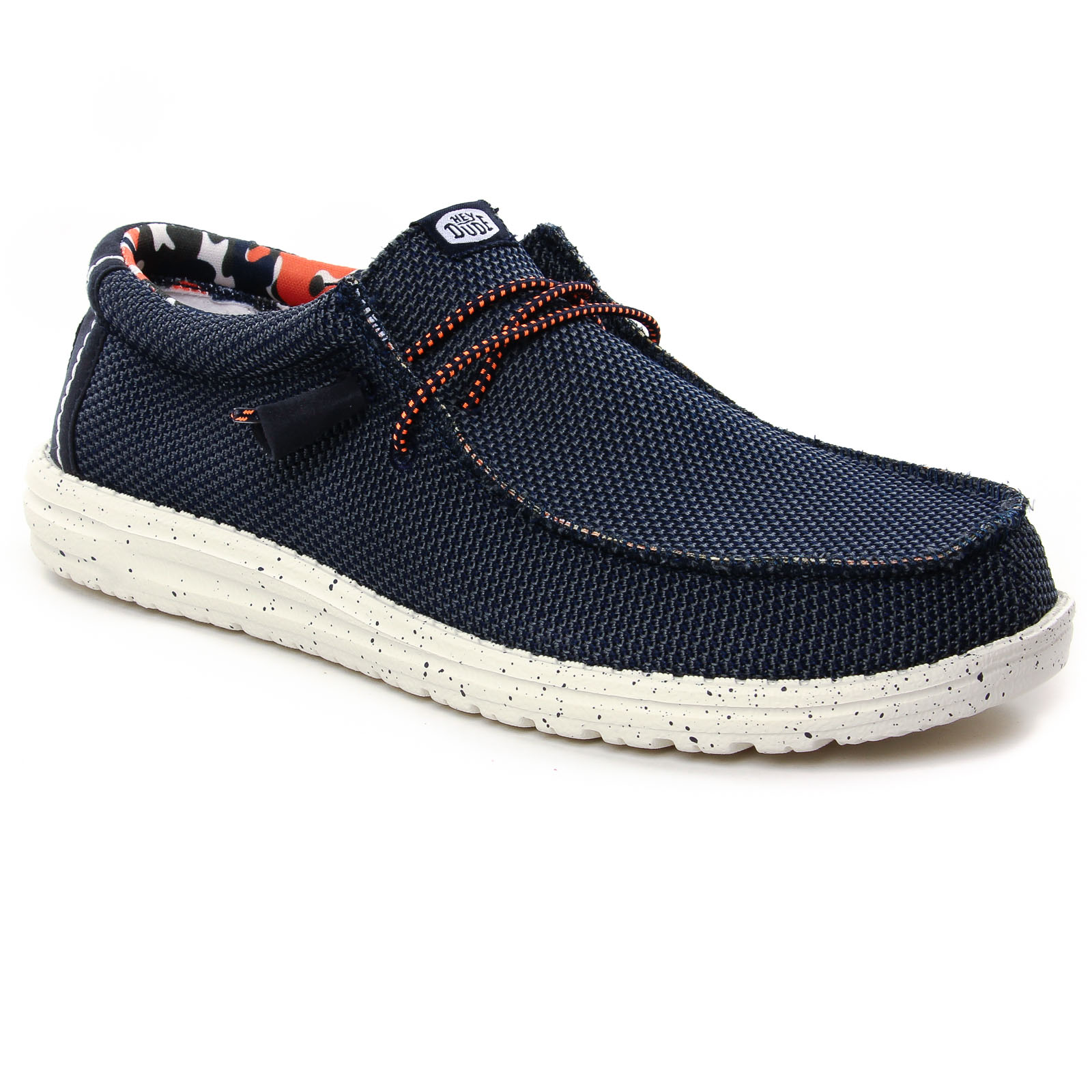 Hey Dude Wally Sox Blue Multi chaussure basse a lacets bleu marine printemps ete chez TROIS PAR 3