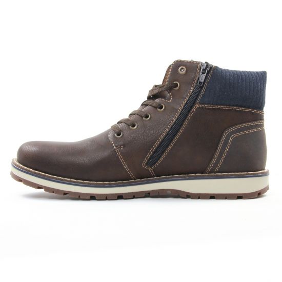 boots marron bleu mode homme automne hiver - Photo Produit 3