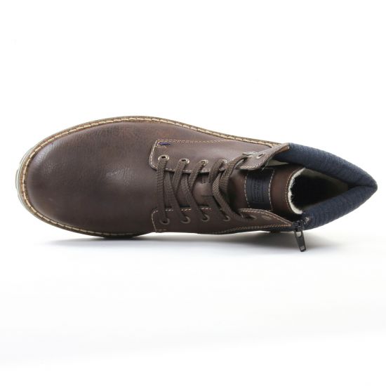 boots marron bleu mode homme automne hiver - Photo Produit 4