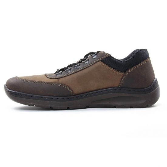 chaussures basses à lacets marron noir mode homme automne hiver - Photo Produit 3