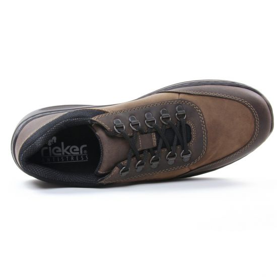 chaussures basses à lacets marron noir mode homme automne hiver - Photo Produit 4