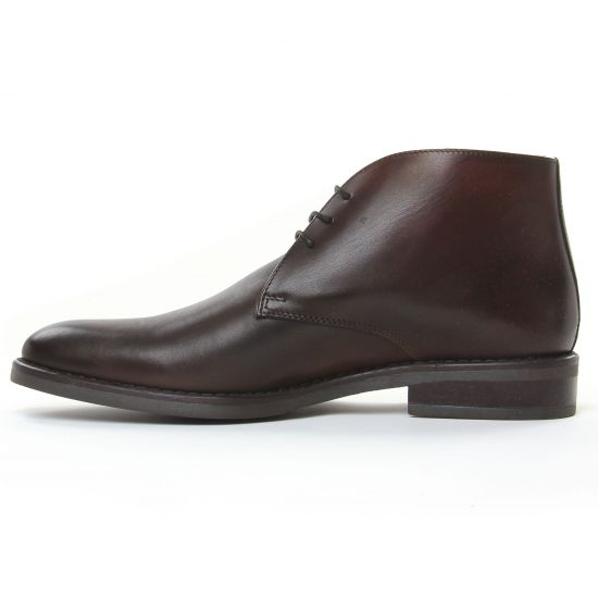 bottines Chukka marron lisse mode homme automne hiver - Photo Produit 3