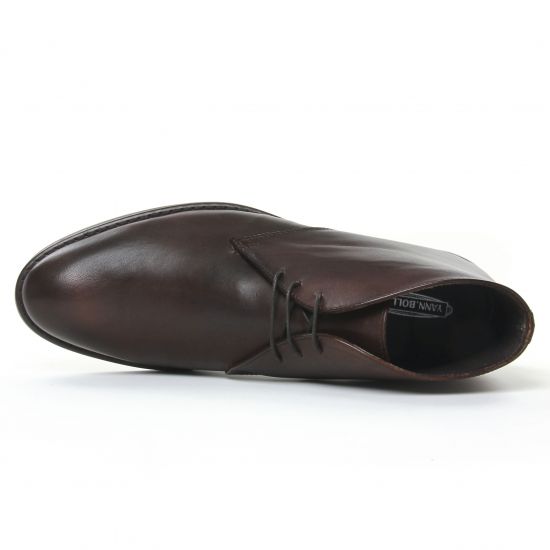 bottines Chukka marron lisse mode homme automne hiver - Photo Produit 4