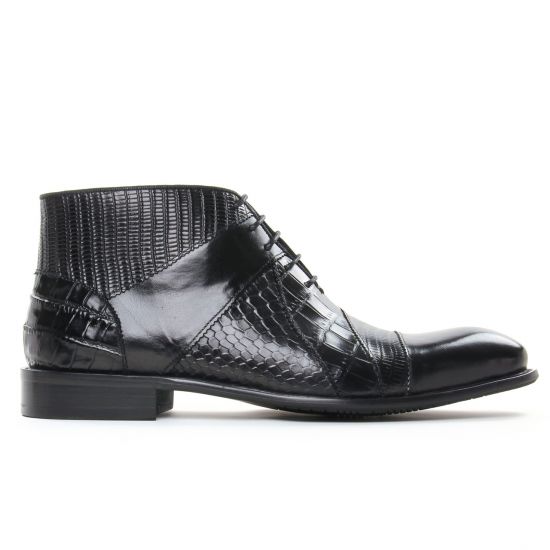 chaussures montantes noir mode homme automne hiver - Photo Produit 2