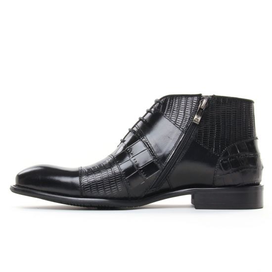 chaussures montantes noir mode homme automne hiver - Photo Produit 3