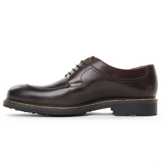 chaussures basses à lacets marron foncé mode homme automne hiver - Photo Produit 3