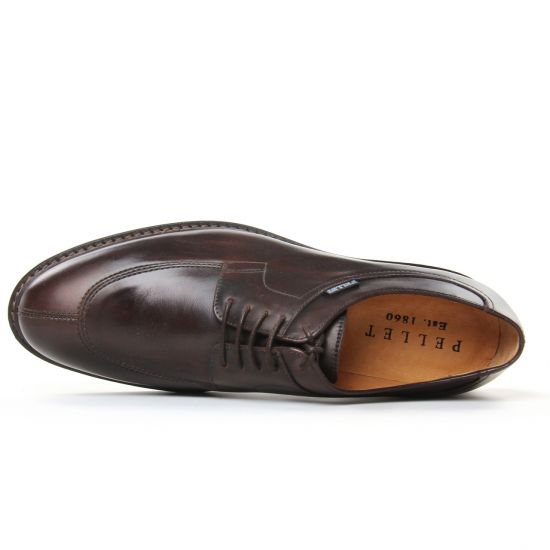 chaussures basses à lacets marron foncé mode homme automne hiver - Photo Produit 4