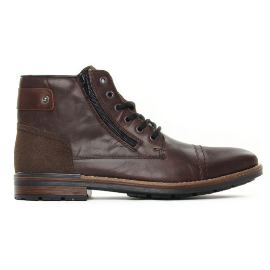 chaussures montantes marron foncé mode homme automne hiver - Photo Produit 2