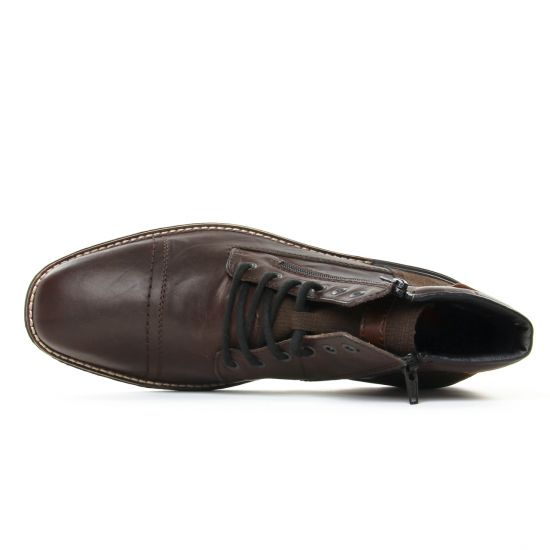 chaussures montantes marron foncé mode homme automne hiver - Photo Produit 4