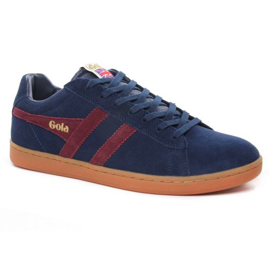 Tennis Gola Equipe Suede Navy Burgundy, vue principale de la chaussure homme