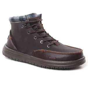 Chaussures homme hiver 2024 - chaussures montantes Hey Dude marron foncé