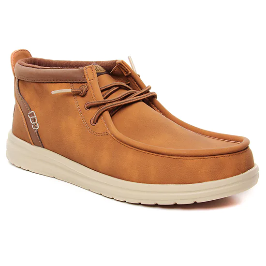 Chaussures Montantes Hey Dude Wally Mid Classic Tan, vue principale de la chaussure homme