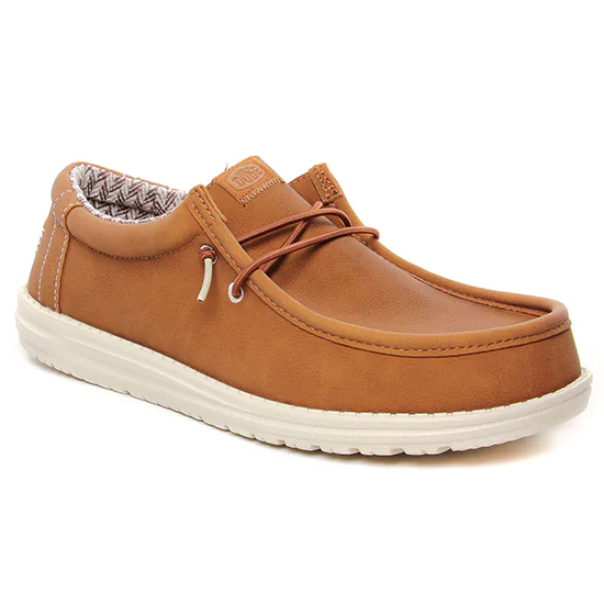 Hey Dude Wally Classic Xtra Wide Tan chaussure basse a lacets marron automne hiver 2024 chez TROIS PAR 3